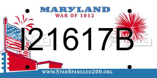 I21617B Maryland License Plate