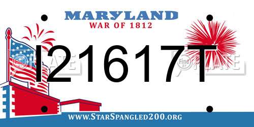 I21617T Maryland License Plate