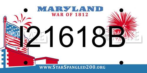 I21618B Maryland License Plate