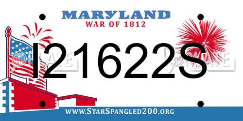 I21622S Maryland License Plate
