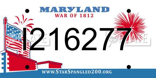 I216277 Maryland License Plate
