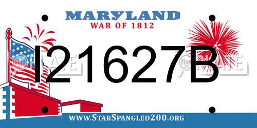 I21627B Maryland License Plate
