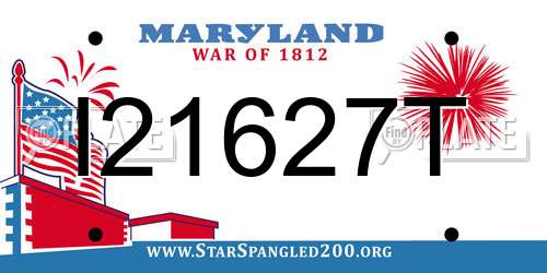 I21627T Maryland License Plate