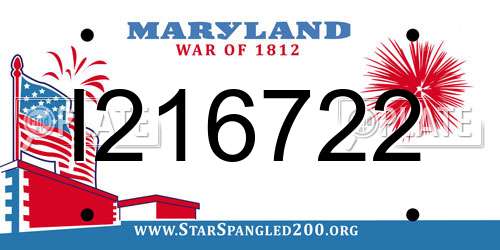 I216722 Maryland License Plate