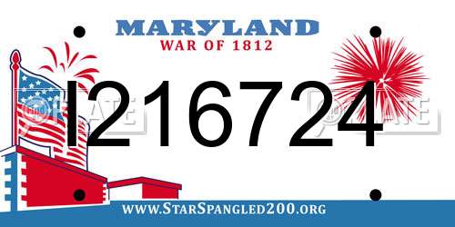 I216724 Maryland License Plate