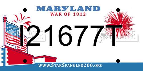 I21677T Maryland License Plate