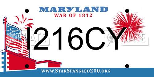 I216CY Maryland License Plate