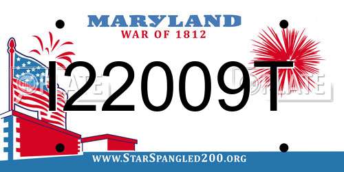 I22009T Maryland License Plate