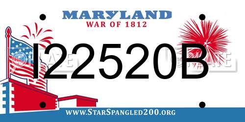 I22520B Maryland License Plate