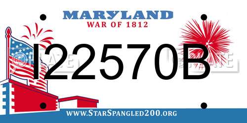 I22570B Maryland License Plate