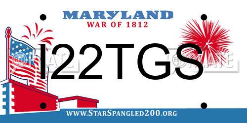 I22TGS Maryland License Plate