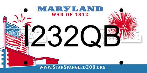 I232QB Maryland License Plate