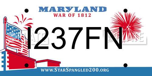 I237FN Maryland License Plate