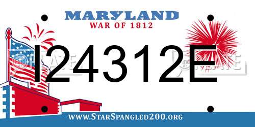 I24312E Maryland License Plate