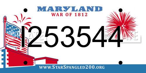 I253544 Maryland License Plate