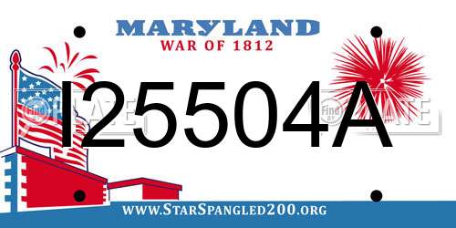 I25504A Maryland License Plate
