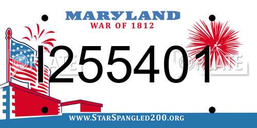 I255401 Maryland License Plate