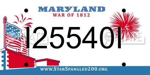 I25540I Maryland License Plate