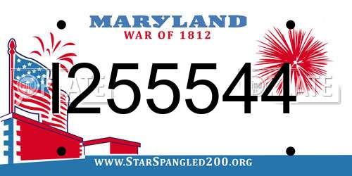 I255544 Maryland License Plate