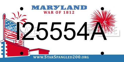 I25554A Maryland License Plate