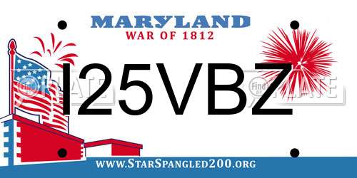 I25VBZ Maryland License Plate