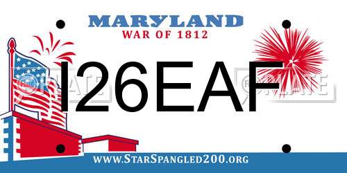 I26EAF Maryland License Plate
