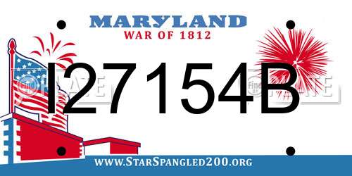 I27154B Maryland License Plate