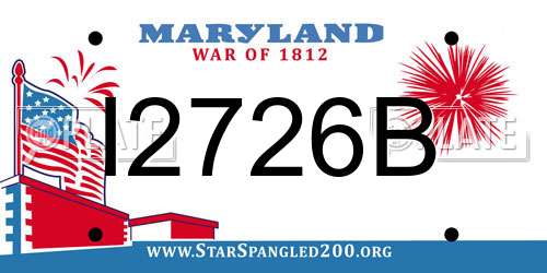 I2726B Maryland License Plate