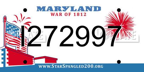 I272997 Maryland License Plate