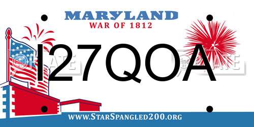 I27QOA Maryland License Plate