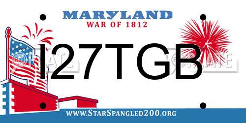 I27TGB Maryland License Plate
