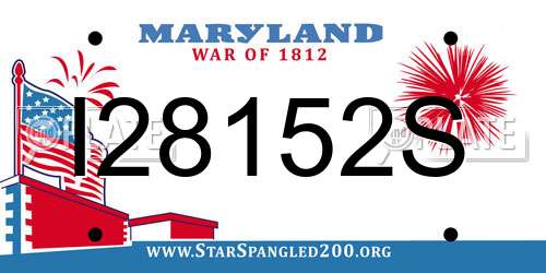 I28152S Maryland License Plate