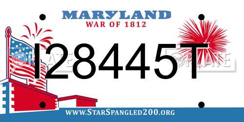 I28445T Maryland License Plate