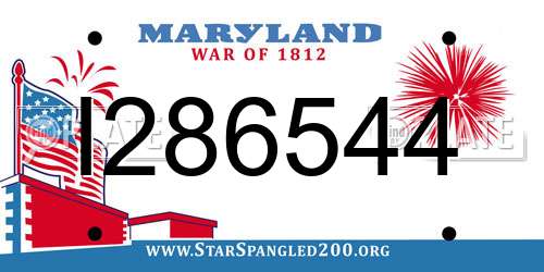 I286544 Maryland License Plate