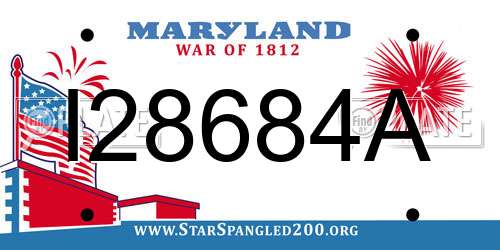 I28684A Maryland License Plate