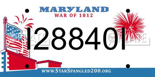 I28840I Maryland License Plate