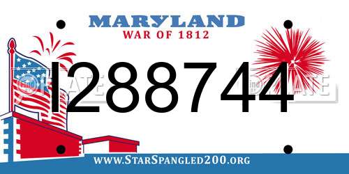 I288744 Maryland License Plate