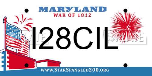 I28CIL Maryland License Plate