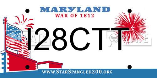 I28CTT Maryland License Plate