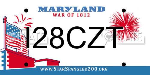 I28CZT Maryland License Plate