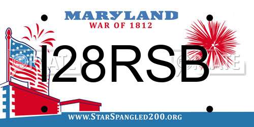 I28RSB Maryland License Plate