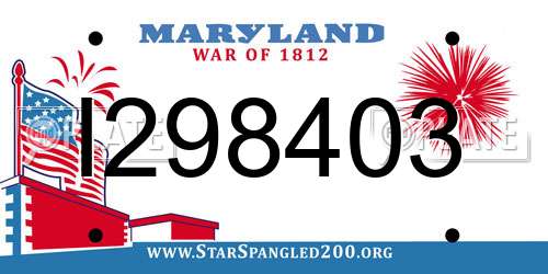 I298403 Maryland License Plate