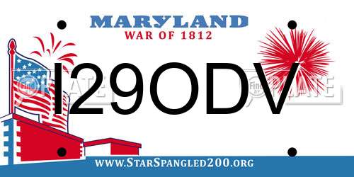 I29ODV Maryland License Plate