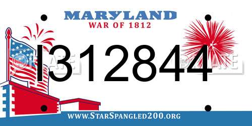 I312844 Maryland License Plate