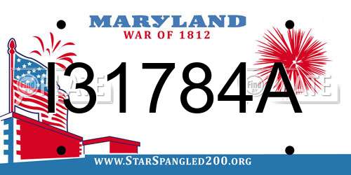I31784A Maryland License Plate