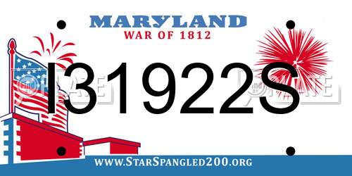 I31922S Maryland License Plate