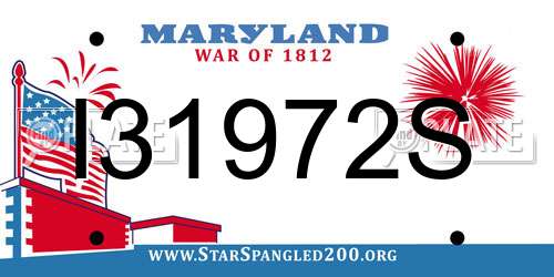 I31972S Maryland License Plate