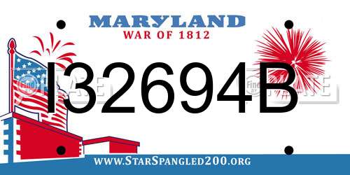 I32694B Maryland License Plate