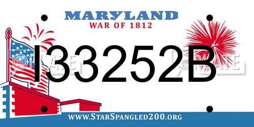 I33252B Maryland License Plate