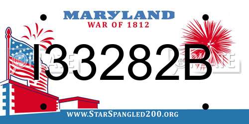 I33282B Maryland License Plate